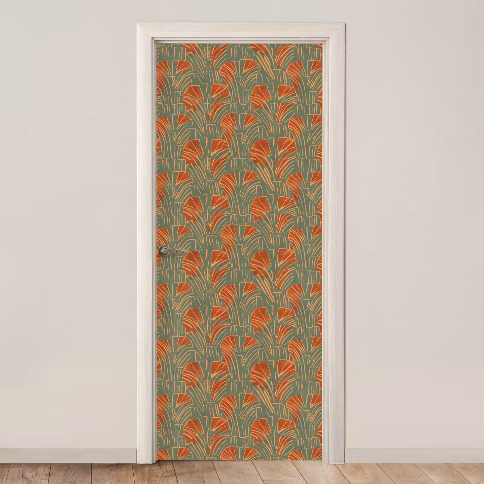 Deursticker - Groen - Terracotta - Deco - Waaiers — 1