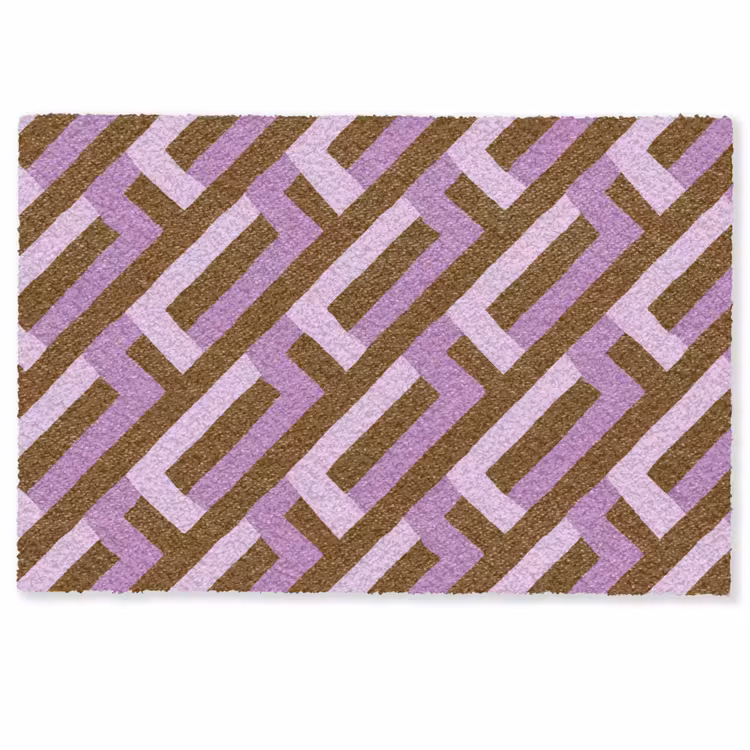Deurmat - Bruin - Roze - Geometrisch - Meander - Patroon — 1