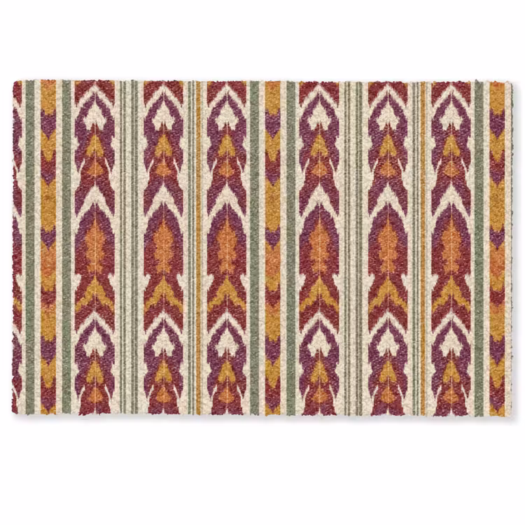 Deurmat - Ikat - Bordeauxrood - Etnisch - Patroon — 1