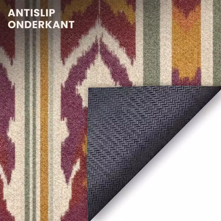 Deurmat - Ikat - Bordeauxrood - Etnisch - Patroon — 6