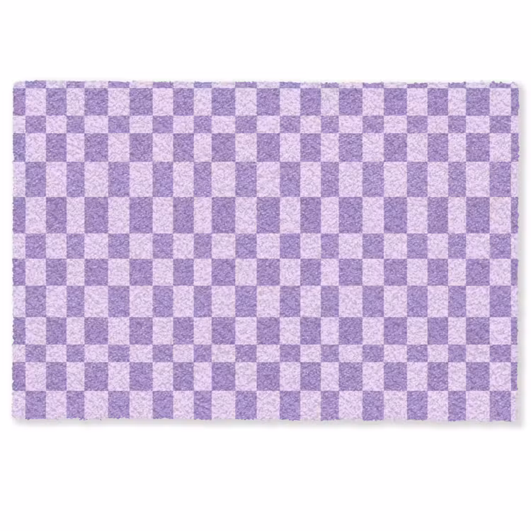 Deurmat - Paars - Geometrisch - Dambord - Blokken - Patroon — 1