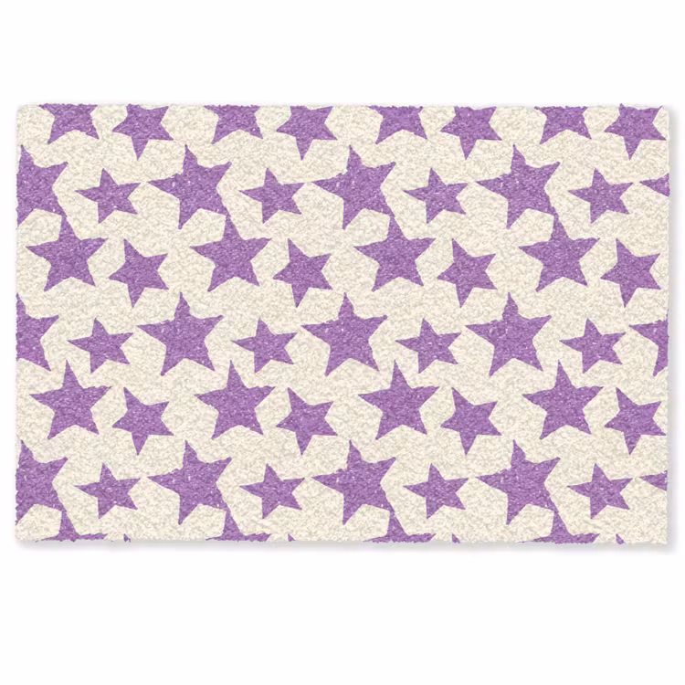 Deurmat - Paars - Geometrisch - Sterren - Stempel - Patroon — 1