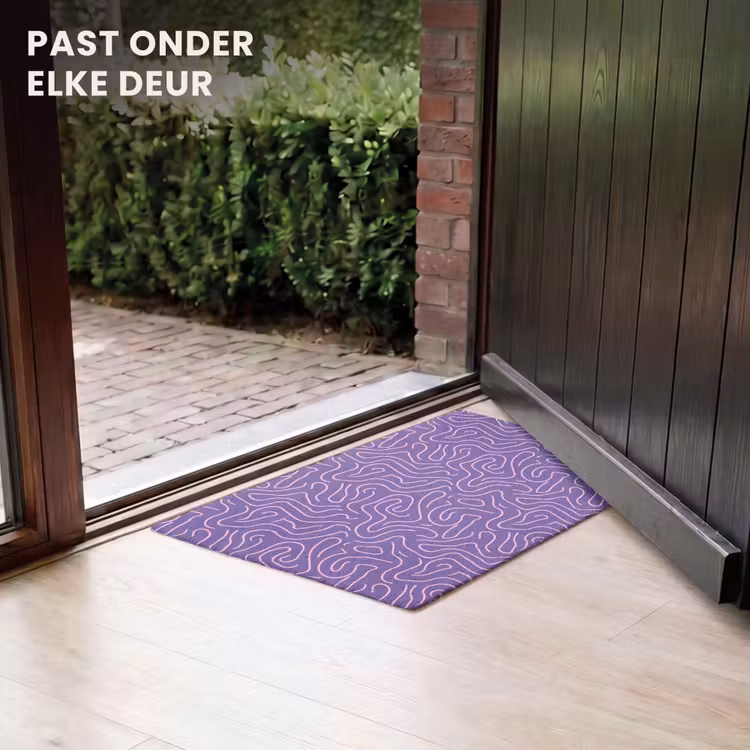 Deurmat - Paars - Roze - Abstract - Lijnen - Doolhof - Patroon — 7