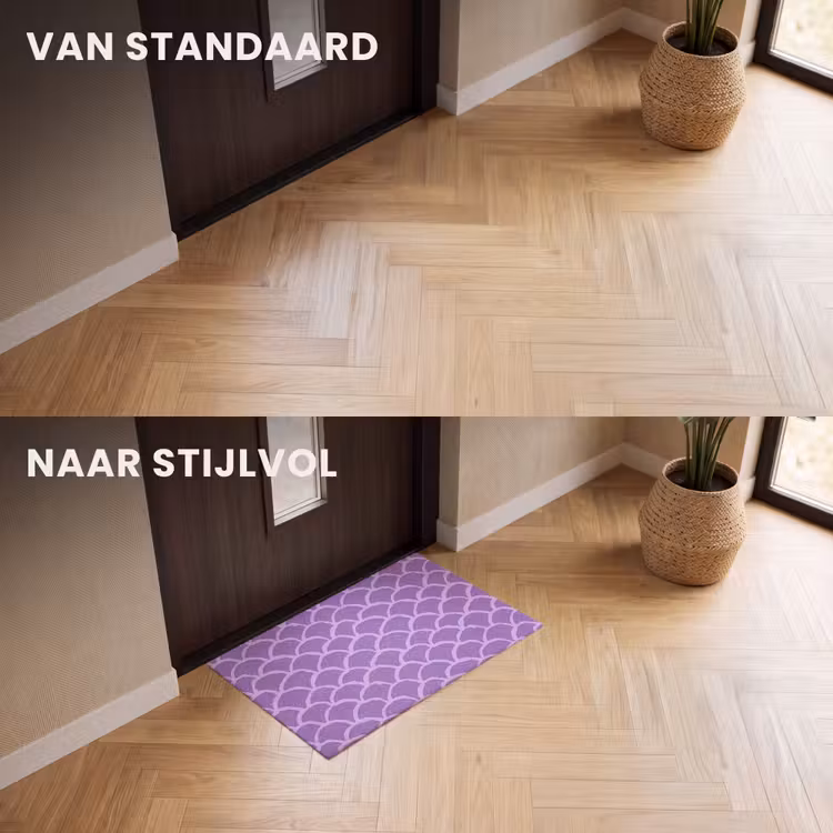 Deurmat - Paars - Schubber - Schelpen - Handgetekend - Patroon — 3