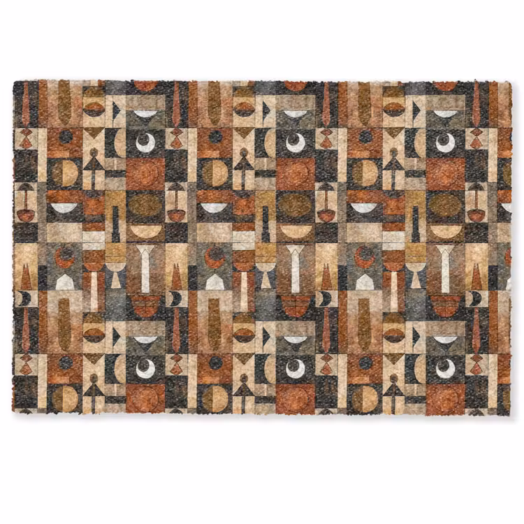 Deurmat - Terracotta - Geometrisch - Mid-Century - Patroon — 1