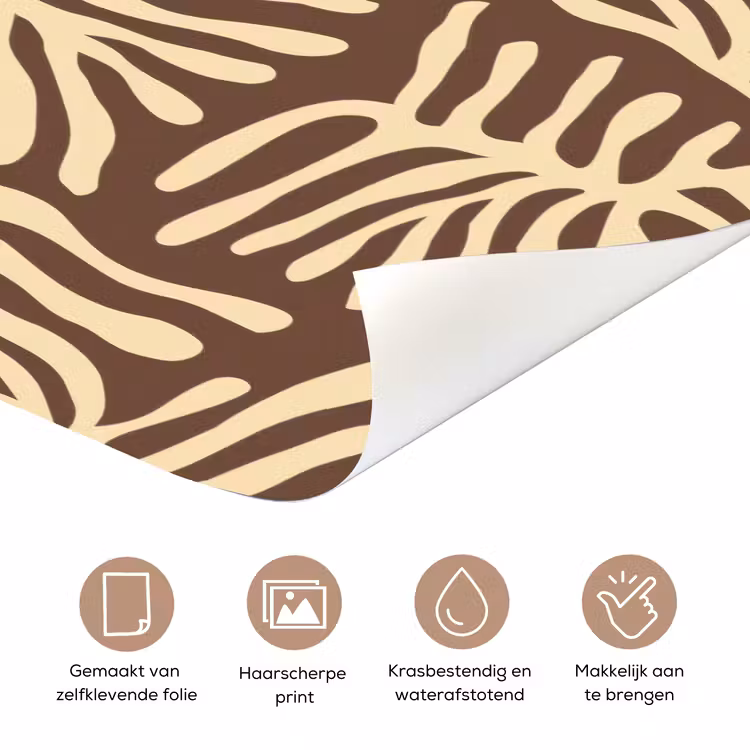 Deursticker - Bruin - Koraal - Expressief - Patroon — 3