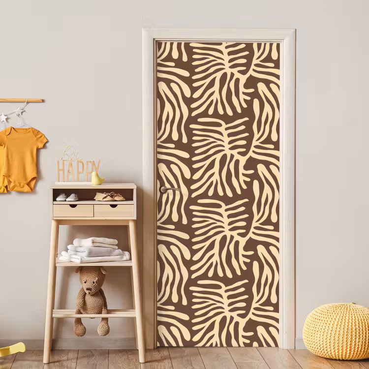 Deursticker - Bruin - Koraal - Expressief - Patroon — 6