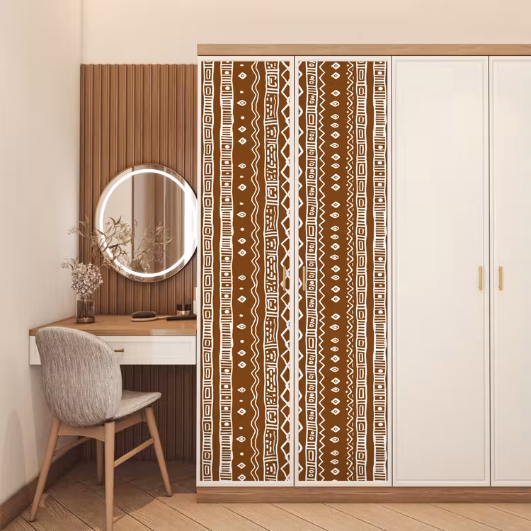 Deursticker - Chocoladebruin - Etnisch - Tribaal - Patroon — 5