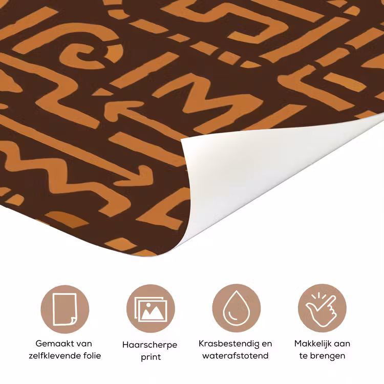 Deursticker - Chocoladebruin - Etnisch - Tribaal - Symbolen — 3