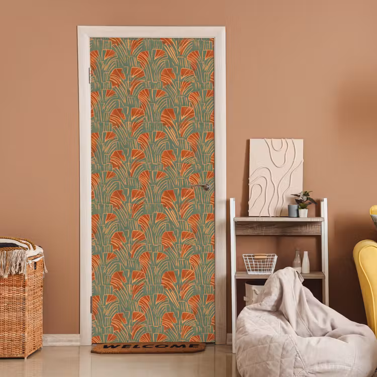Deursticker - Groen - Terracotta - Deco - Waaiers — 2