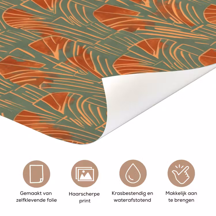 Deursticker - Groen - Terracotta - Deco - Waaiers — 3