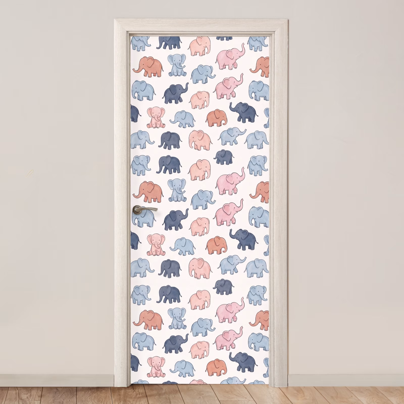 Deursticker - Dieren - Patroon - Kinderkamer - Pastel - Speels — 1
