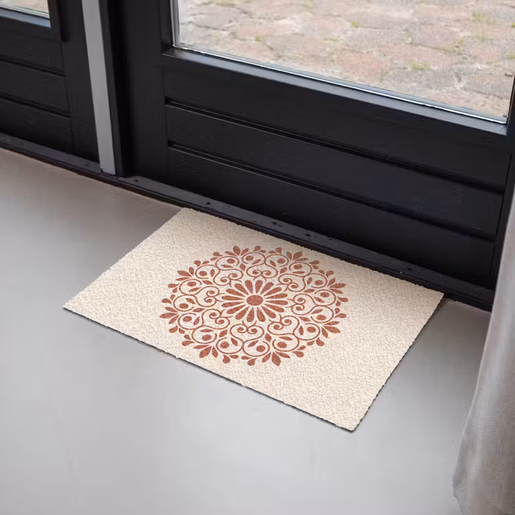 Deurmat - Decoratie - Cirkel - Symmetrisch - Modern - Roodbruin — 2