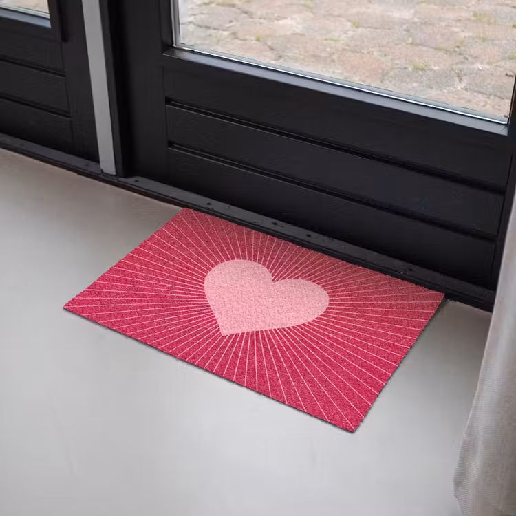 Deurmat - Hart - Stralen - Liefde - Abstract - Roze — 2