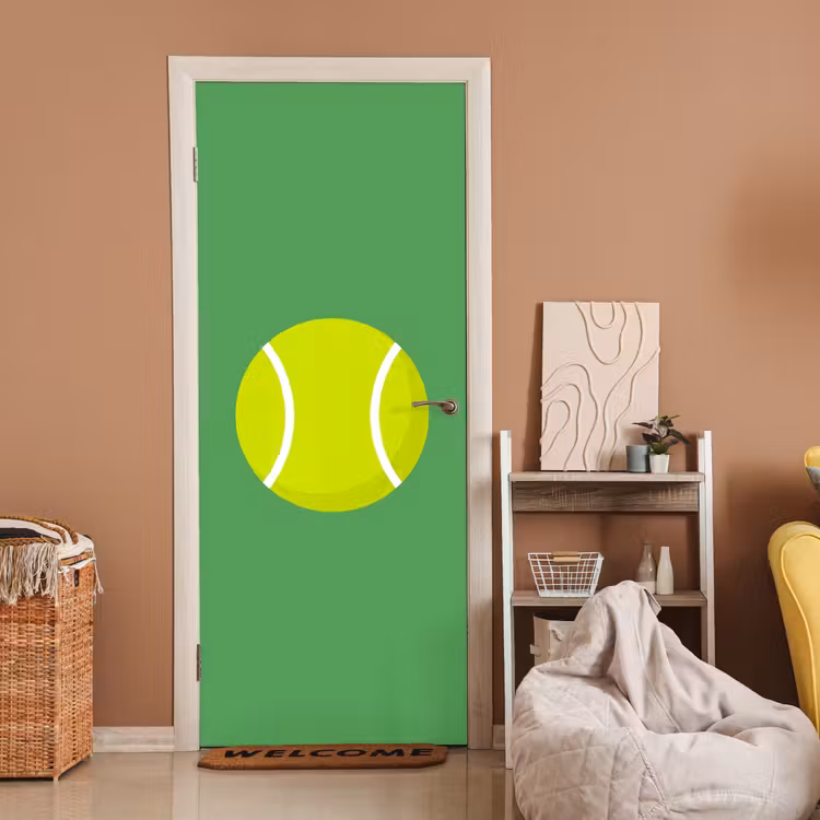 Deursticker - Bal - Geel - Sport - Groen - Illustratie — 2