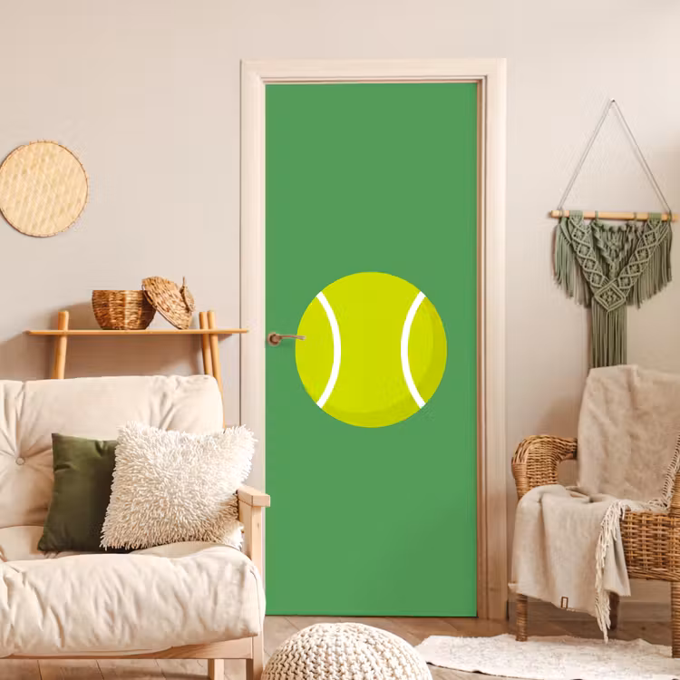 Deursticker - Bal - Geel - Sport - Groen - Illustratie — 4