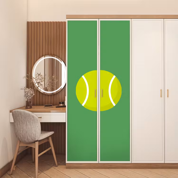 Deursticker - Bal - Geel - Sport - Groen - Illustratie — 5