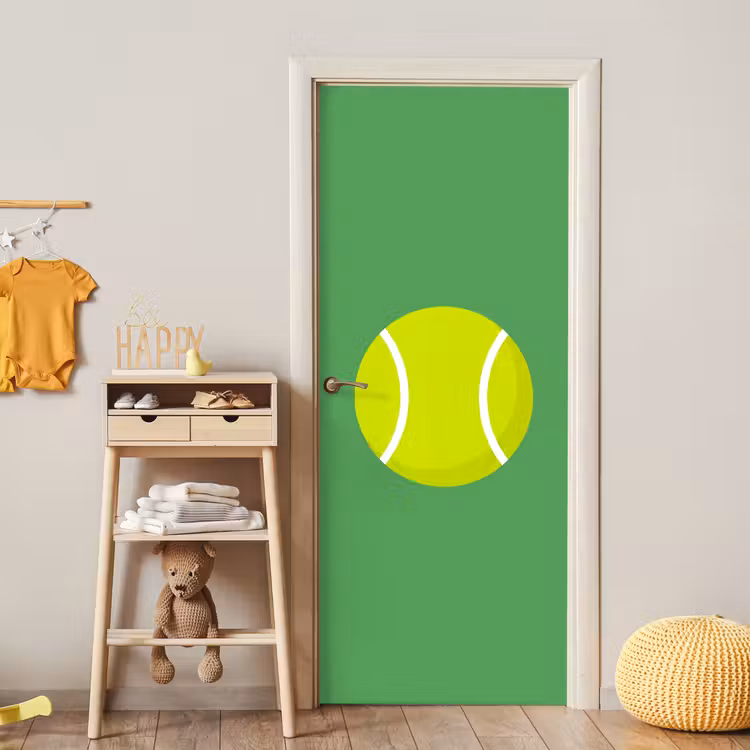 Deursticker - Bal - Geel - Sport - Groen - Illustratie — 6