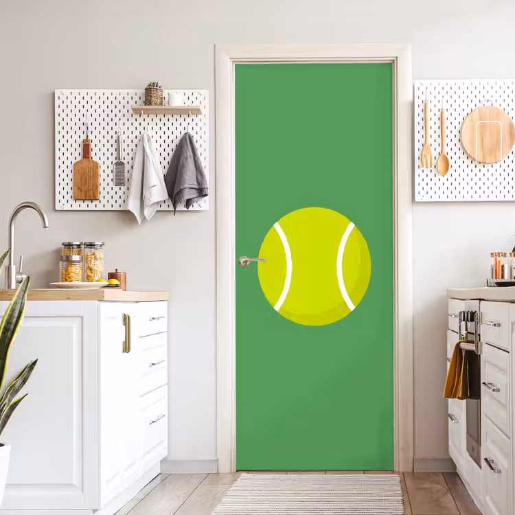 Deursticker - Bal - Geel - Sport - Groen - Illustratie — 7