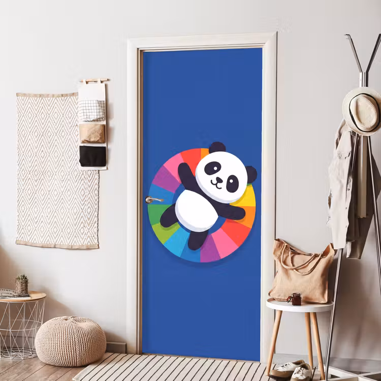 Deursticker - Dieren - Cartoon - Kleurrijk - Modern - Speels — 8