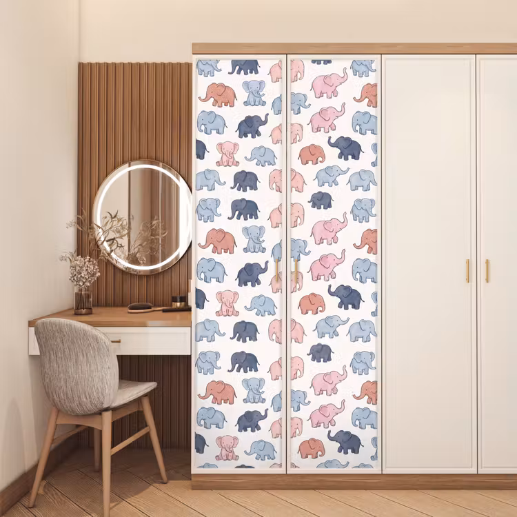 Deursticker - Dieren - Patroon - Kinderkamer - Pastel - Speels — 5