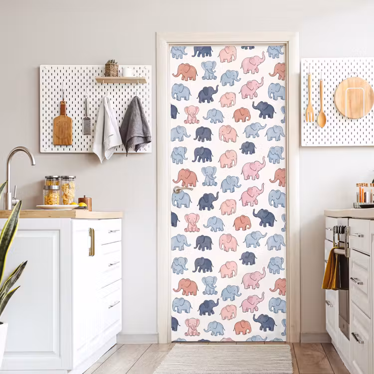 Deursticker - Dieren - Patroon - Kinderkamer - Pastel - Speels — 7
