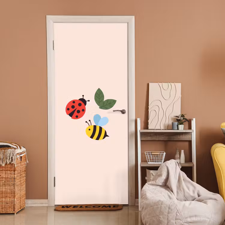 Deursticker - Insect - Blad - Natuur - Speels - Illustratie — 2