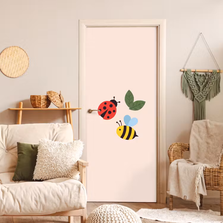 Deursticker - Insect - Blad - Natuur - Speels - Illustratie — 4