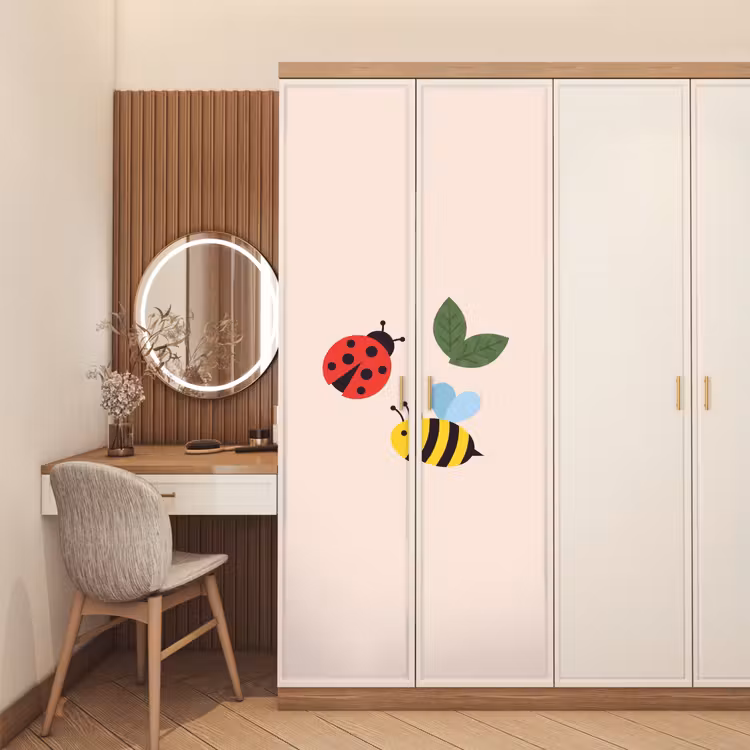Deursticker - Insect - Blad - Natuur - Speels - Illustratie — 5