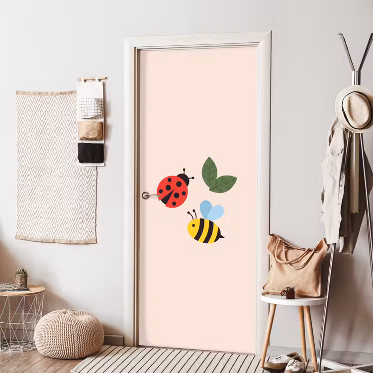 Deursticker - Insect - Blad - Natuur - Speels - Illustratie — 8