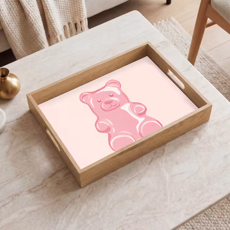 Dienblad - Beer - Roze - Snoep — 2