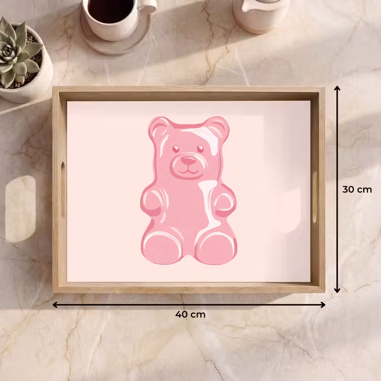 Dienblad - Beer - Roze - Snoep — 9