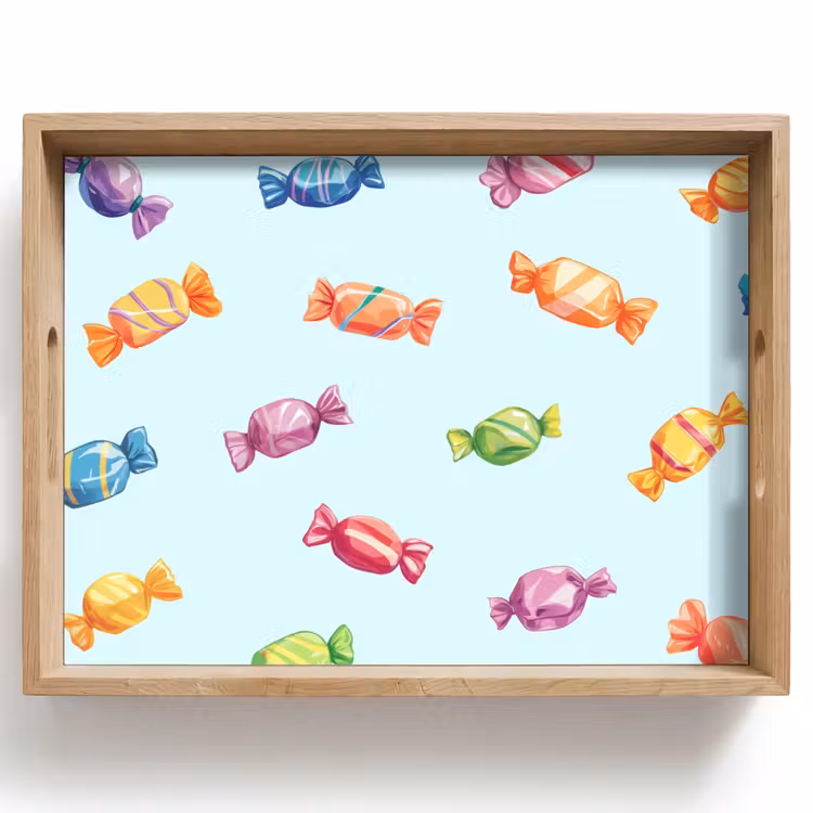 Dienblad - Blauw - Patroon - Snoep — 1