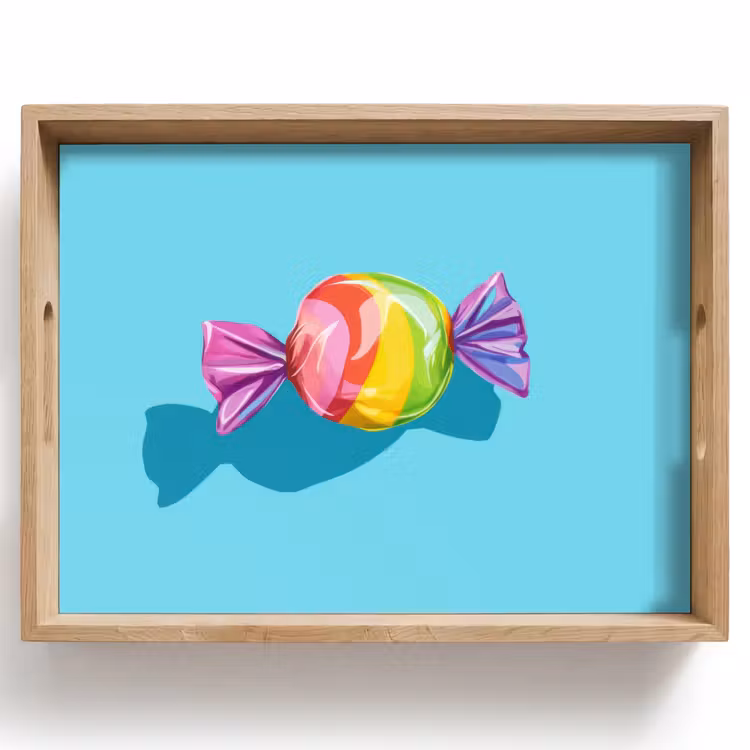 Dienblad - Blauw - Snoep - Regenboog — 1