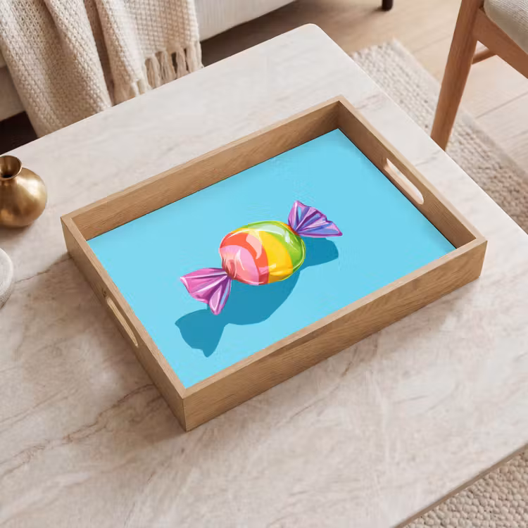 Dienblad - Blauw - Snoep - Regenboog — 2