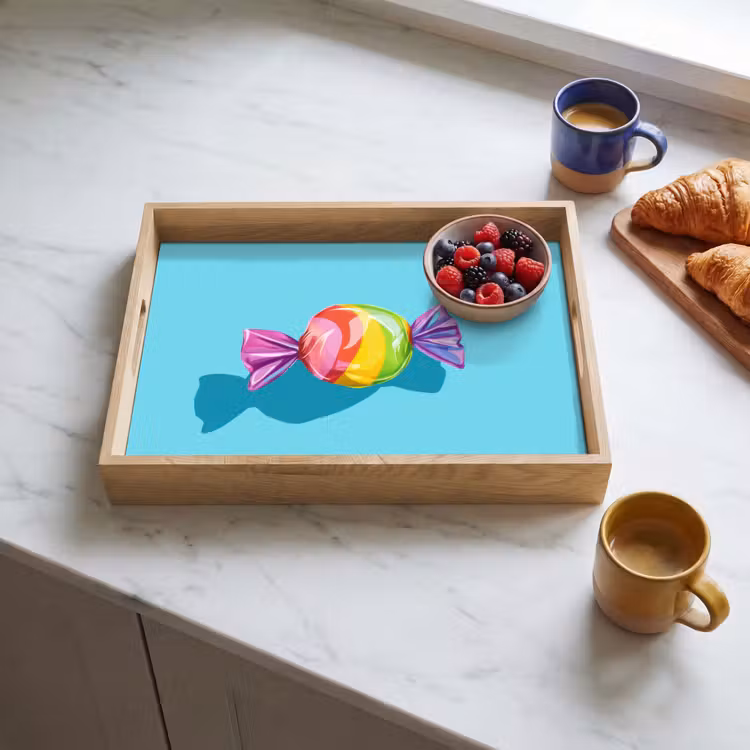 Dienblad - Blauw - Snoep - Regenboog — 4