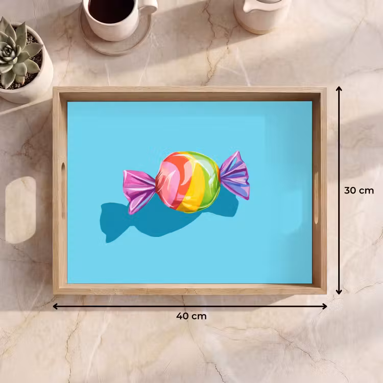 Dienblad - Blauw - Snoep - Regenboog — 9