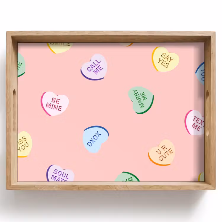 Dienblad - Hart - Snoep - Pastel - Tekst — 1