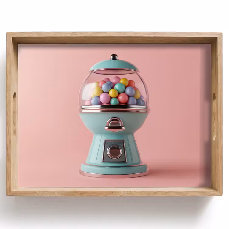 Dienblad - Kauwgom - Retro - Snoep - Roze — 1