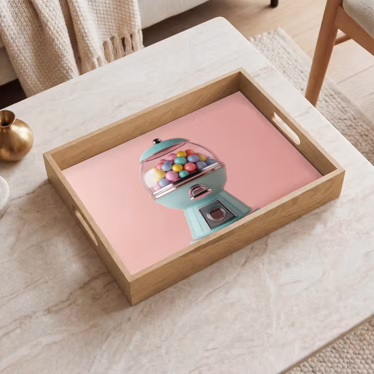 Dienblad - Kauwgom - Retro - Snoep - Roze — 2
