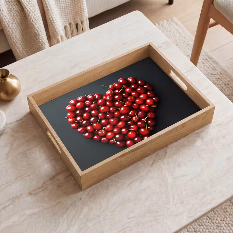 Dienblad - Kersen - Hart - Rood - Zwart — 2