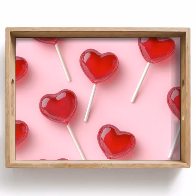 Dienblad - Lollies - Hartjes - Roze — 1