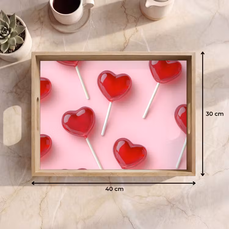 Dienblad - Lollies - Hartjes - Roze — 9