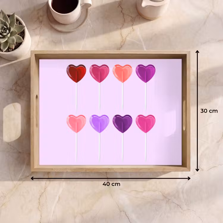 Dienblad - Lolly - Hart - Roze - Snoep — 9