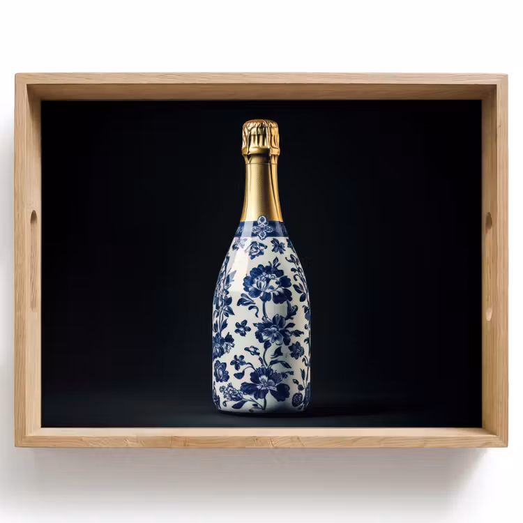 Dienblad - Champagne - Bloemen - Goud - Chique — 1