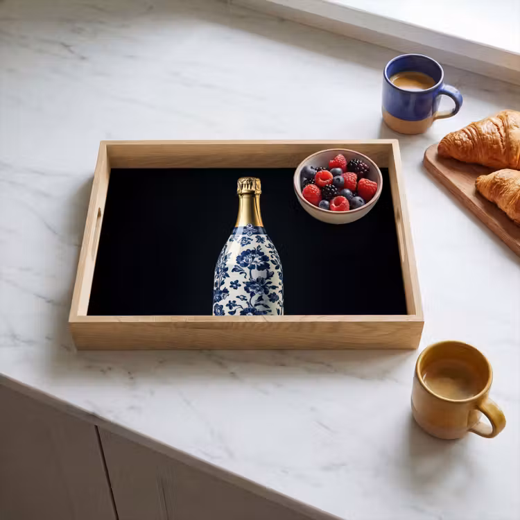 Dienblad - Champagne - Bloemen - Goud - Chique — 4