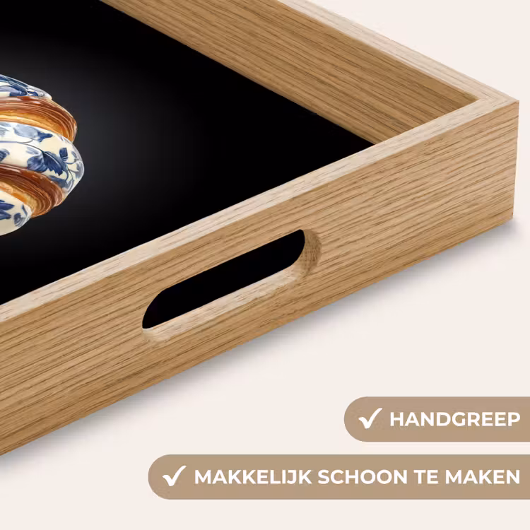 Dienblad - Croissant - Bloemenpatroon - Delftsblauw — 5