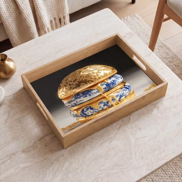 Dienblad - Delftsblauw - Goud - Burger — 2
