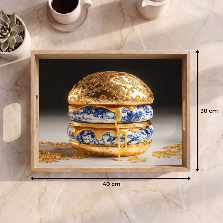 Dienblad - Delftsblauw - Goud - Burger — 9