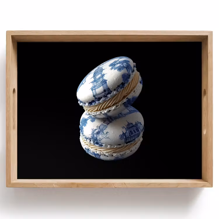 Dienblad - Eten - Macarons - Delfts blauw - Koekjes — 1